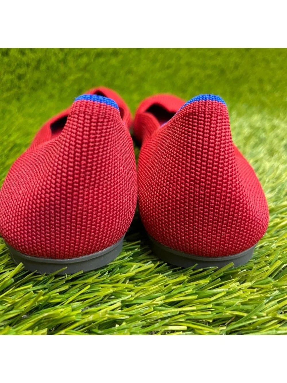 Rothy's The Flat Womens Size 6 Bright Red Casual Knit Slip-On Ballet Flats Shoes